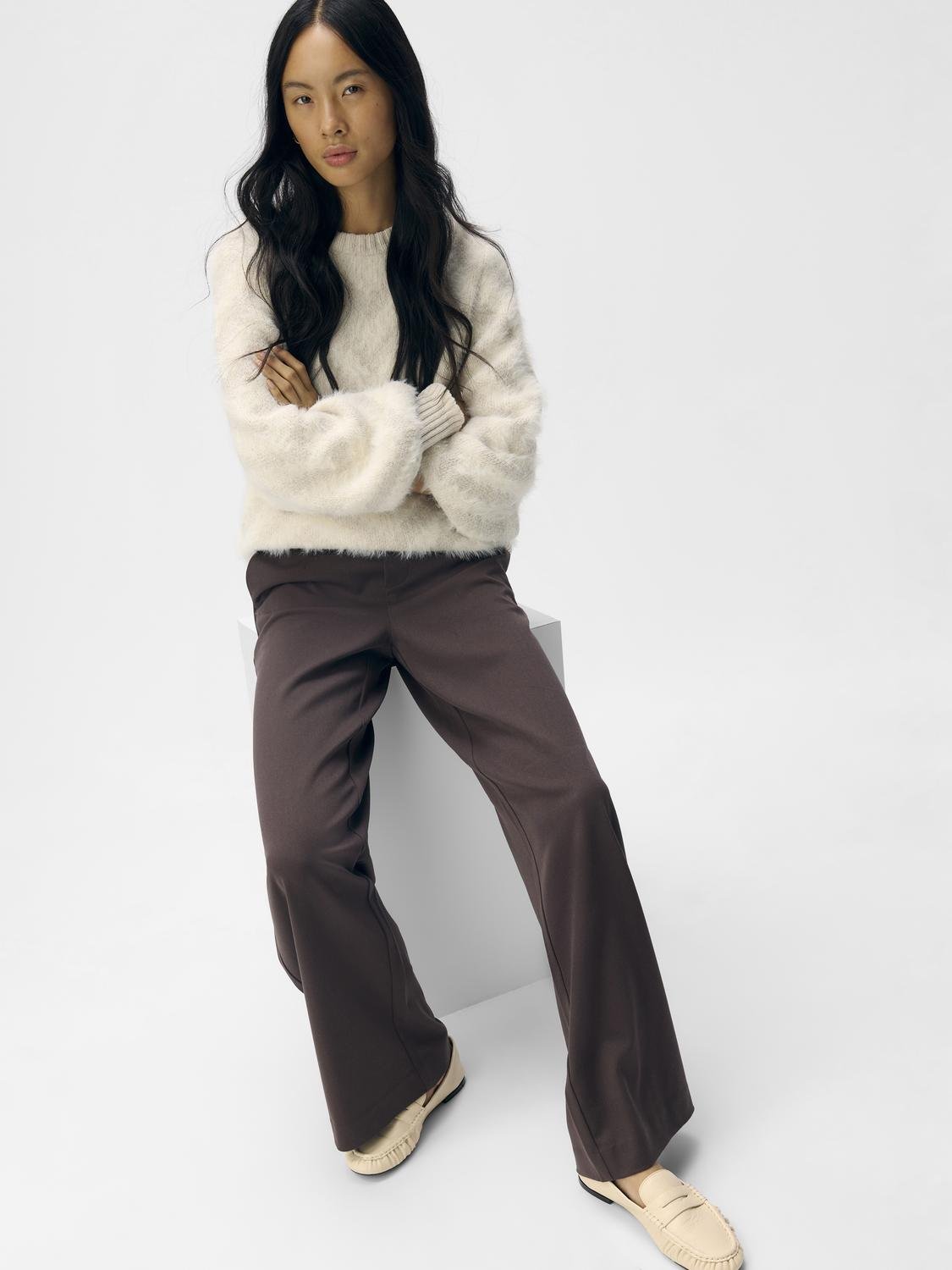 OBJLISA Trousers - Seal Brown - VERO MODA & VILA Bergvik